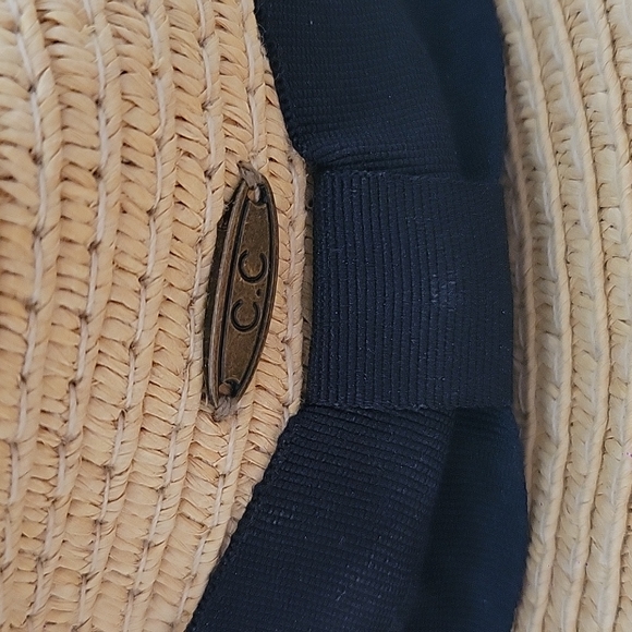 Rose S'il Vous Plait Paper Straw Wide Brim Floppy Sun Hat - Picture 8 of 8